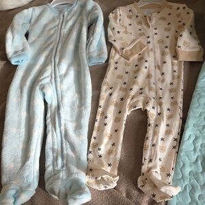 Cozy Kids Footies - Blue and Cream